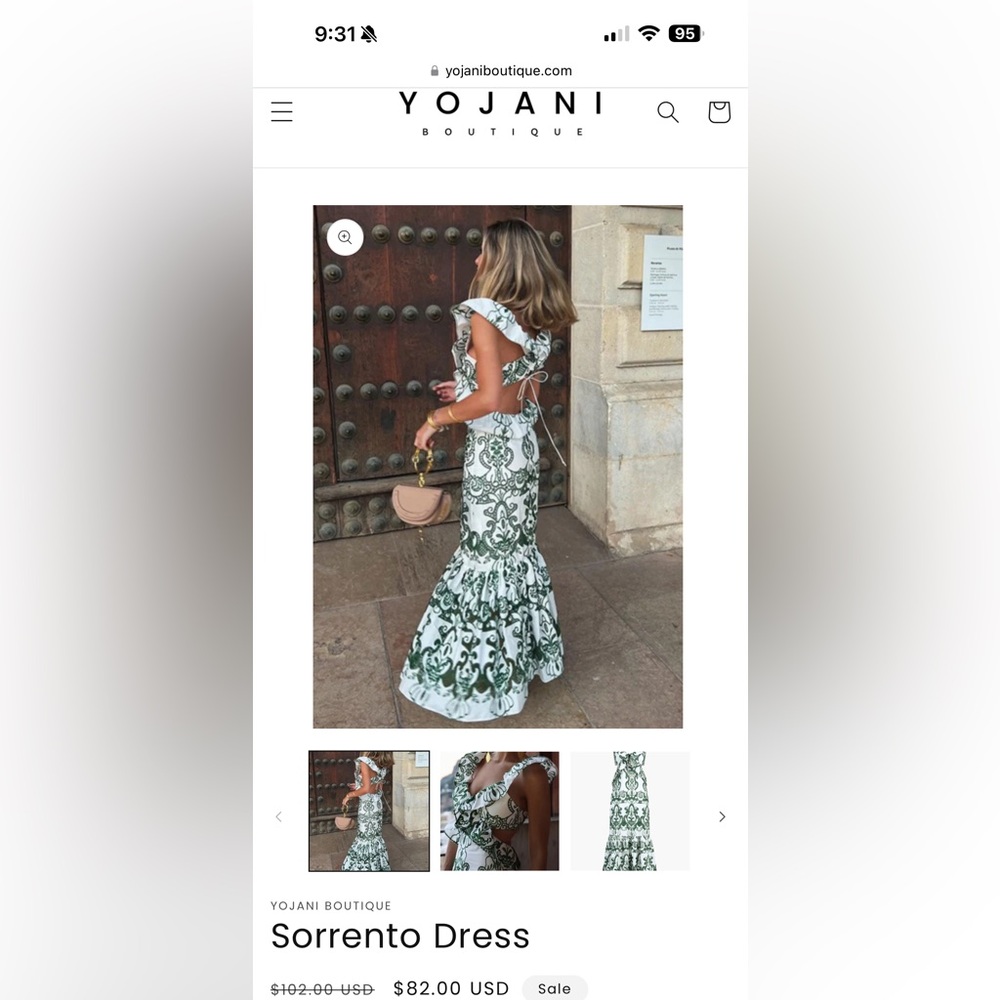 Worn only once. Yojani Sorrento dress perfect for vacation